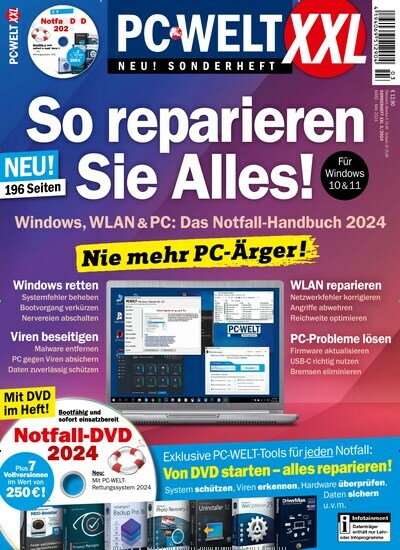 Titelbild der Ausgabe 3/2024 von PC Welt XXL. Diese Zeitschrift und viele weitere Computerzeitschriften, Tabletmagazine und Smartphonemagazine als Abo oder epaper bei United Kiosk online kaufen.