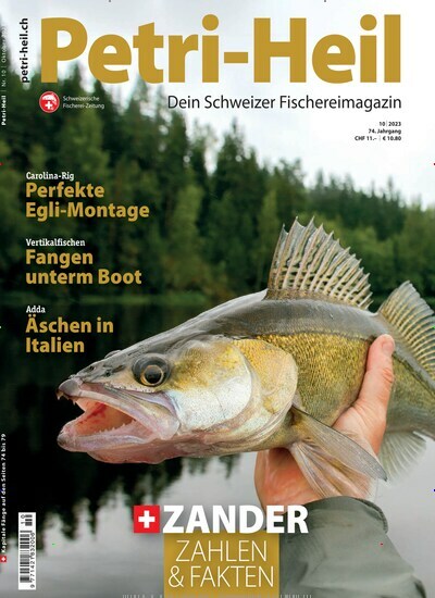 Titelbild der Ausgabe 10/2023 von Petri-Heil. Diese Zeitschrift und viele weitere Sportmagazine als Abo oder epaper bei United Kiosk online kaufen.