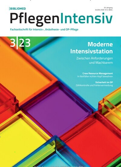 Titelbild der Ausgabe 3/2023 von PflegenIntensiv. Diese Zeitschrift und viele weitere Pflegezeitschriften und medizinische Fachzeitschriften als Abo oder epaper bei United Kiosk online kaufen.