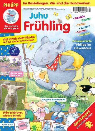 Titelbild der Ausgabe 5/2026 von Philipp die Maus. Diese Zeitschrift und viele weitere Jugendzeitschriften und Kinderzeitschriften als Abo oder epaper bei United Kiosk online kaufen.
