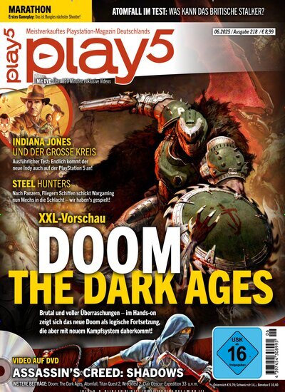 Titelbild der Ausgabe 6/2025 von Play5. Diese Zeitschrift und viele weitere Computerzeitschriften, Tabletmagazine und Smartphonemagazine als Abo oder epaper bei United Kiosk online kaufen.