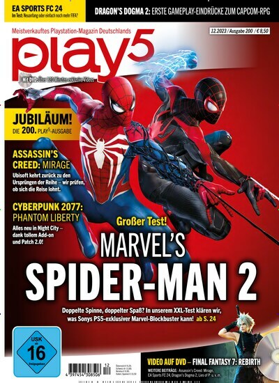 Titelbild der Ausgabe 12/2023 von Play5. Diese Zeitschrift und viele weitere Computerzeitschriften, Tabletmagazine und Smartphonemagazine als Abo oder epaper bei United Kiosk online kaufen.
