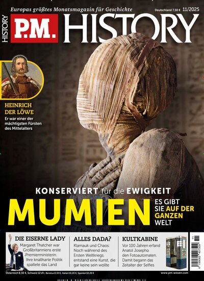Titelbild der Ausgabe 11/2025 von PM History. Diese Zeitschrift und viele weitere Reisemagazine, Freizeitmagazine und Wissensmagazine als Abo oder epaper bei United Kiosk online kaufen.