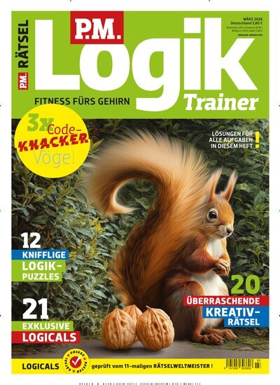 Titelbild der Ausgabe 3/2026 von PM Logik Trainer. Diese Zeitschrift und viele weitere Reisemagazine, Freizeitmagazine und Wissensmagazine als Abo oder epaper bei United Kiosk online kaufen.