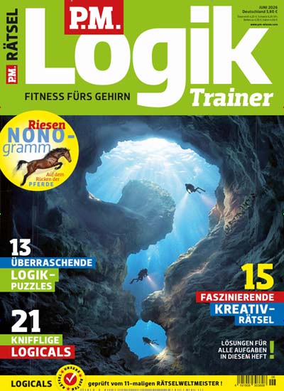 Titelbild der Ausgabe 6/2026 von PM Logik Trainer. Diese Zeitschrift und viele weitere Reisemagazine, Freizeitmagazine und Wissensmagazine als Abo oder epaper bei United Kiosk online kaufen.