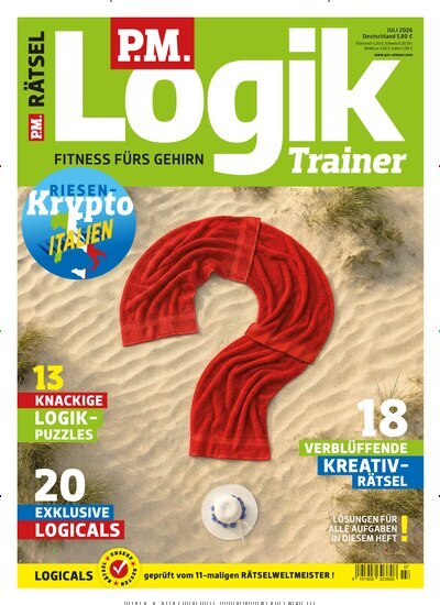 Titelbild der Ausgabe 7/2026 von PM Logik Trainer. Diese Zeitschrift und viele weitere Reisemagazine, Freizeitmagazine und Wissensmagazine als Abo oder epaper bei United Kiosk online kaufen.