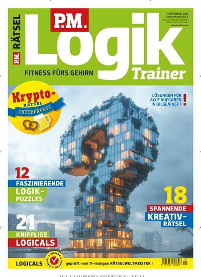 Titelbild der Ausgabe 9/2025 von PM Logik Trainer. Diese Zeitschrift und viele weitere Reisemagazine, Freizeitmagazine und Wissensmagazine als Abo oder epaper bei United Kiosk online kaufen.