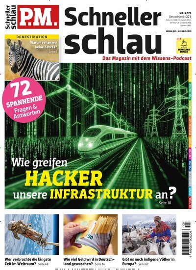 Titelbild der Ausgabe 5/2026 von PM Schneller schlau. Diese Zeitschrift und viele weitere Reisemagazine, Freizeitmagazine und Wissensmagazine als Abo oder epaper bei United Kiosk online kaufen.