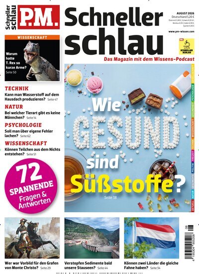 Titelbild der Ausgabe 8/2026 von PM Schneller schlau. Diese Zeitschrift und viele weitere Reisemagazine, Freizeitmagazine und Wissensmagazine als Abo oder epaper bei United Kiosk online kaufen.