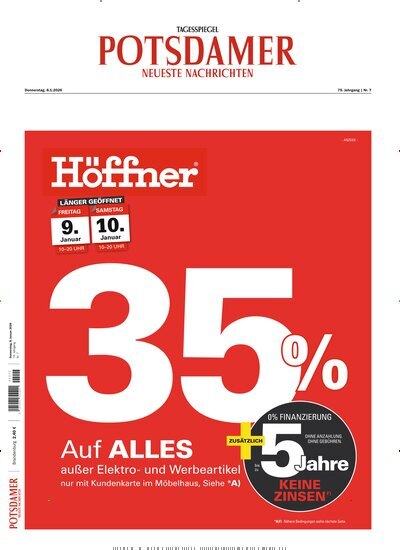 Titelbild der Ausgabe 6/2026 von Potsdamer Neueste Nachrichten. Diese Zeitschrift und viele weitere Zeitungsabos als Abo oder epaper bei United Kiosk online kaufen.