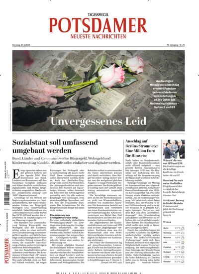 Titelbild der Ausgabe 22/2026 von Potsdamer Neueste Nachrichten. Diese Zeitschrift und viele weitere Zeitungsabos als Abo oder epaper bei United Kiosk online kaufen.