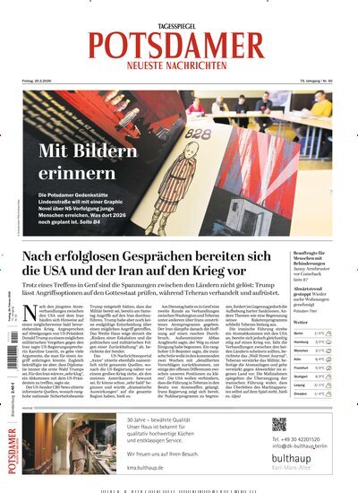 Titelbild der Ausgabe 43/2026 von Potsdamer Neueste Nachrichten. Diese Zeitschrift und viele weitere Zeitungsabos als Abo oder epaper bei United Kiosk online kaufen.