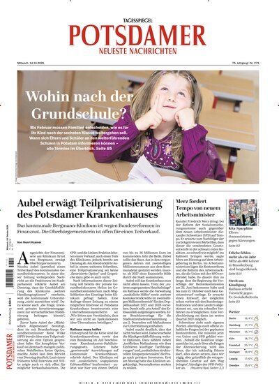 Titelbild der Ausgabe 239/2026 von Potsdamer Neueste Nachrichten. Diese Zeitschrift und viele weitere Zeitungsabos als Abo oder epaper bei United Kiosk online kaufen.