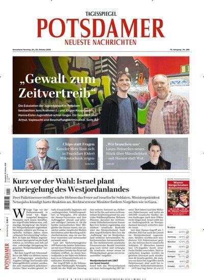 Titelbild der Ausgabe 248/2026 von Potsdamer Neueste Nachrichten. Diese Zeitschrift und viele weitere Zeitungsabos als Abo oder epaper bei United Kiosk online kaufen.