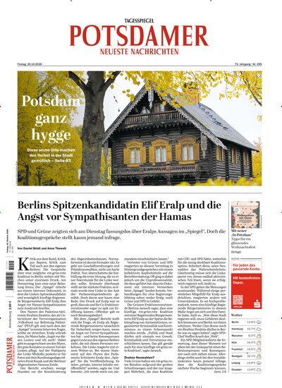 Titelbild der Ausgabe 253/2026 von Potsdamer Neueste Nachrichten. Diese Zeitschrift und viele weitere Zeitungsabos als Abo oder epaper bei United Kiosk online kaufen.