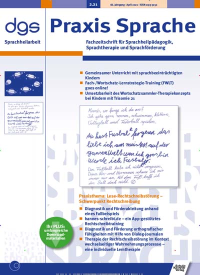 Titelbild der Ausgabe 1/2021 von Praxis Sprache. Diese Zeitschrift und viele weitere Zeitschriften für Pädagogik als Abo oder epaper bei United Kiosk online kaufen.