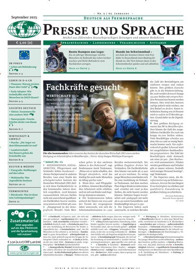 Titelbild der Ausgabe 9/2025 von Presse und Sprache. Diese Zeitschrift und viele weitere Reisemagazine, Freizeitmagazine und Wissensmagazine als Abo oder epaper bei United Kiosk online kaufen.
