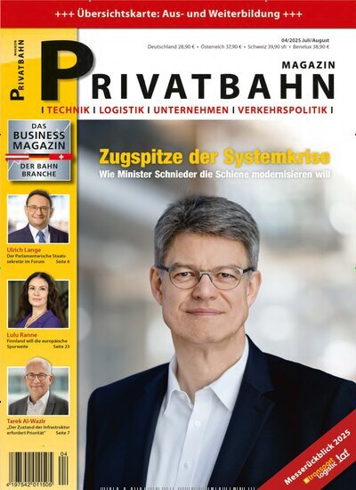 Titelbild der Ausgabe 4/2025 von Privatbahn Magazin. Diese Zeitschrift und viele weitere Logistikmagazine und Medienmagazine als Abo oder epaper bei United Kiosk online kaufen.