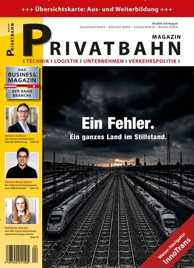 Titelbild der Ausgabe 4/2026 von Privatbahn Magazin. Diese Zeitschrift und viele weitere Logistikmagazine und Medienmagazine als Abo oder epaper bei United Kiosk online kaufen.