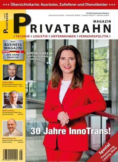 Titelbild der Ausgabe 5/2026 von Privatbahn Magazin. Diese Zeitschrift und viele weitere Logistikmagazine und Medienmagazine als Abo oder epaper bei United Kiosk online kaufen.