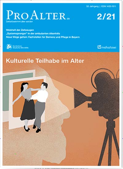 Titelbild der Ausgabe 2/2021 von ProAlter. Diese Zeitschrift und viele weitere Pflegezeitschriften und medizinische Fachzeitschriften als Abo oder epaper bei United Kiosk online kaufen.