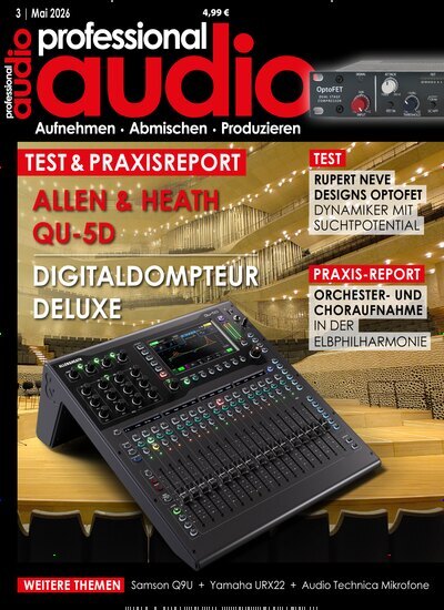 Titelbild der Ausgabe 3/2026 von professional audio. Diese Zeitschrift und viele weitere Audiomagazine, Filmmagazine und Fotozeitschriften als Abo oder epaper bei United Kiosk online kaufen.