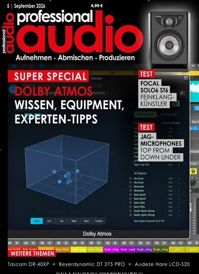 Titelbild der Ausgabe 5/2026 von professional audio. Diese Zeitschrift und viele weitere Audiomagazine, Filmmagazine und Fotozeitschriften als Abo oder epaper bei United Kiosk online kaufen.