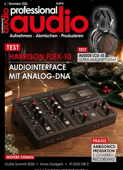 Titelbild der Ausgabe 6/2026 von professional audio. Diese Zeitschrift und viele weitere Audiomagazine, Filmmagazine und Fotozeitschriften als Abo oder epaper bei United Kiosk online kaufen.