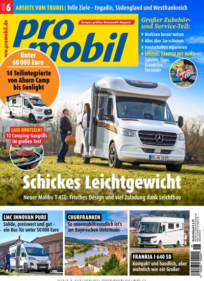Titelbild der Ausgabe 6/2026 von promobil. Diese Zeitschrift und viele weitere Automagazine und Motorradzeitschriften als Abo oder epaper bei United Kiosk online kaufen.