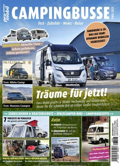 Titelbild der Ausgabe 2/2023 von promobil Campingbusse. Diese Zeitschrift und viele weitere Automagazine und Motorradzeitschriften als Abo oder epaper bei United Kiosk online kaufen.