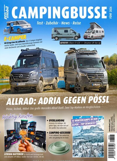 Titelbild der Ausgabe 5/2026 von promobil Campingbusse. Diese Zeitschrift und viele weitere Automagazine und Motorradzeitschriften als Abo oder epaper bei United Kiosk online kaufen.