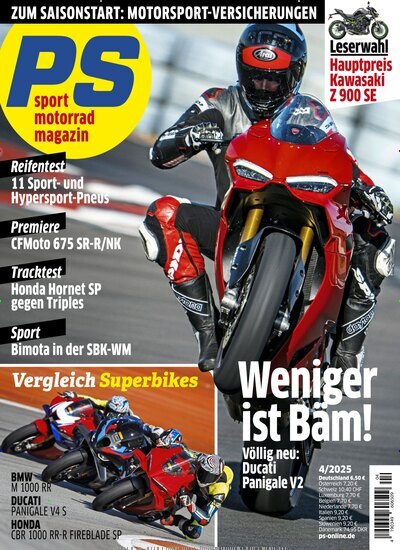 Titelbild der Ausgabe 4/2025 von PS. Diese Zeitschrift und viele weitere Automagazine und Motorradzeitschriften als Abo oder epaper bei United Kiosk online kaufen.