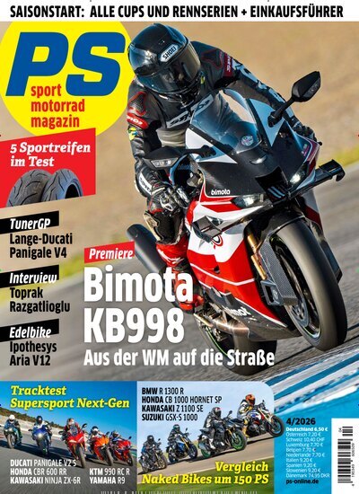 Titelbild der Ausgabe 4/2026 von PS. Diese Zeitschrift und viele weitere Automagazine und Motorradzeitschriften als Abo oder epaper bei United Kiosk online kaufen.