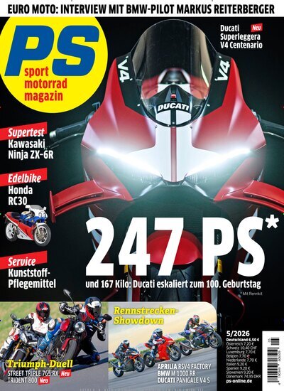 Titelbild der Ausgabe 5/2026 von PS. Diese Zeitschrift und viele weitere Automagazine und Motorradzeitschriften als Abo oder epaper bei United Kiosk online kaufen.
