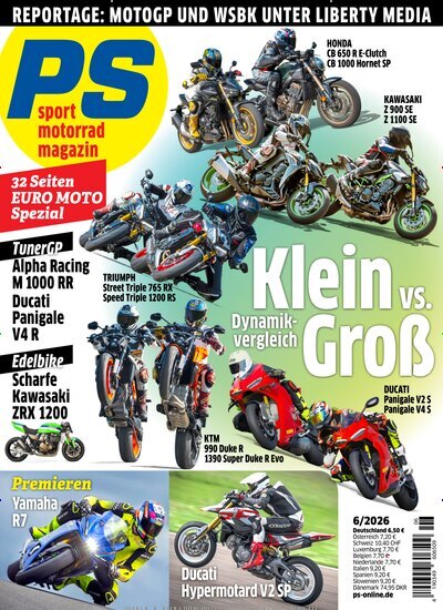 Titelbild der Ausgabe 6/2026 von PS. Diese Zeitschrift und viele weitere Automagazine und Motorradzeitschriften als Abo oder epaper bei United Kiosk online kaufen.