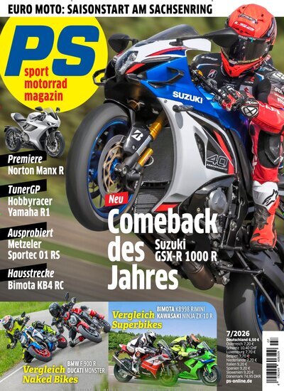 Titelbild der Ausgabe 7/2026 von PS. Diese Zeitschrift und viele weitere Automagazine und Motorradzeitschriften als Abo oder epaper bei United Kiosk online kaufen.