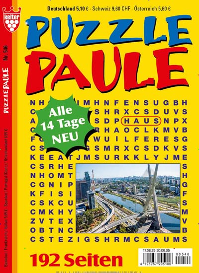 Titelbild der Ausgabe 546/2025 von Puzzle Paule. Diese Zeitschrift und viele weitere Groschenromane und Rätselhefte als Abo oder epaper bei United Kiosk online kaufen.