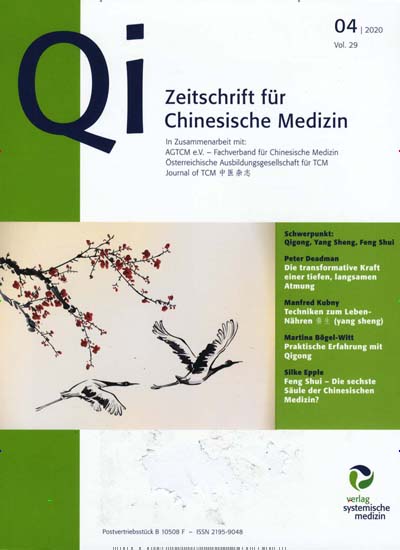 Titelbild der Ausgabe 4/2020 von Qi Zeitschrift für Chinesische Medizin. Diese Zeitschrift und viele weitere Pflegezeitschriften und medizinische Fachzeitschriften als Abo oder epaper bei United Kiosk online kaufen.