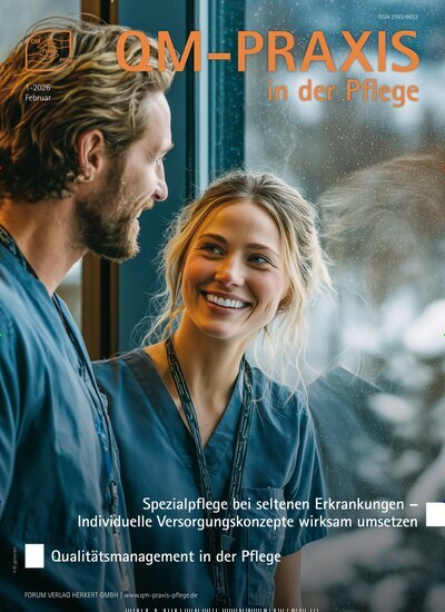 Titelbild der Ausgabe 1/2026 von QM-Praxis in der Pflege. Diese Zeitschrift und viele weitere Pflegezeitschriften und medizinische Fachzeitschriften als Abo oder epaper bei United Kiosk online kaufen.