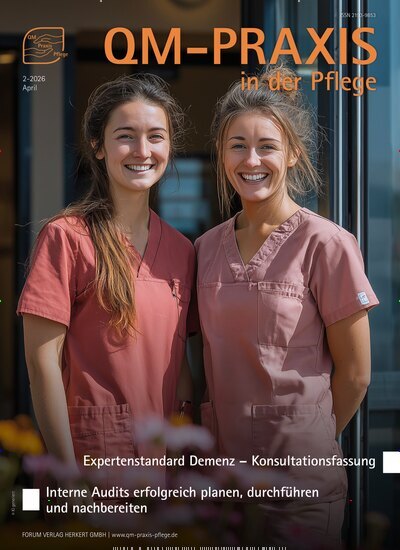 Titelbild der Ausgabe 2/2026 von QM-Praxis in der Pflege. Diese Zeitschrift und viele weitere Pflegezeitschriften und medizinische Fachzeitschriften als Abo oder epaper bei United Kiosk online kaufen.