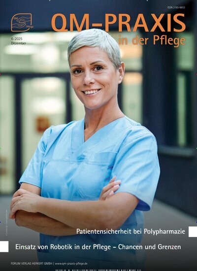 Titelbild der Ausgabe 6/2025 von QM-Praxis in der Pflege. Diese Zeitschrift und viele weitere Pflegezeitschriften und medizinische Fachzeitschriften als Abo oder epaper bei United Kiosk online kaufen.