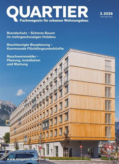 Titelbild der Ausgabe 2/2026 von Quartier. Diese Zeitschrift und viele weitere Architekturzeitschriften und Bauzeitschriften als Abo oder epaper bei United Kiosk online kaufen.