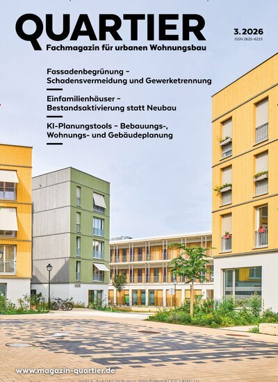 Titelbild der Ausgabe 3/2026 von Quartier. Diese Zeitschrift und viele weitere Architekturzeitschriften und Bauzeitschriften als Abo oder epaper bei United Kiosk online kaufen.