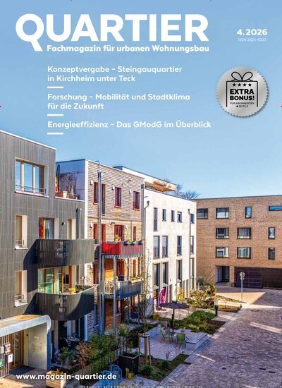 Titelbild der Ausgabe 4/2026 von Quartier. Diese Zeitschrift und viele weitere Architekturzeitschriften und Bauzeitschriften als Abo oder epaper bei United Kiosk online kaufen.