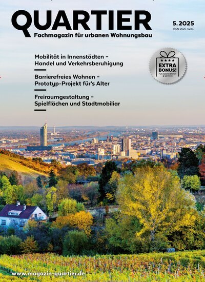 Titelbild der Ausgabe 5/2025 von Quartier. Diese Zeitschrift und viele weitere Architekturzeitschriften und Bauzeitschriften als Abo oder epaper bei United Kiosk online kaufen.