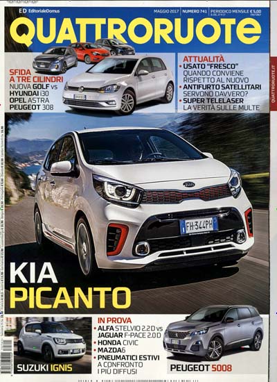 Quattroruote Italy aktuelles Titelbild Ausgabe 741/2017 Aktuelles Titelbild von Quattroruote Italy. Entdecken Sie jetzt die Ausgabe 741/2017. Lesen Sie gerne Automagazine und Motorradzeitschriften? Dann empfehlen wir Ihnen Quattroruote Italy als Abo oder Geschenkabo.