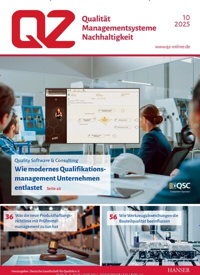 Titelbild der Ausgabe 10/2025 von QZ Qualität und Zuverlässigkeit. Diese Zeitschrift und viele weitere Industriemagazine und Handwerkmagazine als Abo oder epaper bei United Kiosk online kaufen.