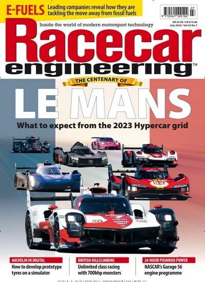 Titelbild der Ausgabe 7/2023 von Racecar engineering. Diese Zeitschrift und viele weitere Automagazine und Motorradzeitschriften als Abo oder epaper bei United Kiosk online kaufen.