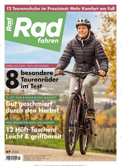 Titelbild der Ausgabe 7/2026 von Radfahren. Diese Zeitschrift und viele weitere Sportmagazine als Abo oder epaper bei United Kiosk online kaufen.
