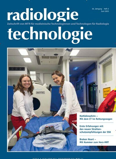 Titelbild der Ausgabe 2/2023 von radiologie technologie. Diese Zeitschrift und viele weitere Pflegezeitschriften und medizinische Fachzeitschriften als Abo oder epaper bei United Kiosk online kaufen.